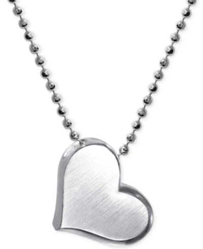 Alex Woo Little Princess By  Heart Pendant Necklace In Sterling Silver