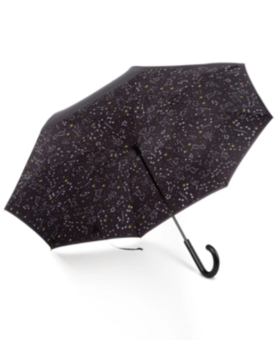 Totes Women's Inbrella Reverse Close Umbrella In Zodiac Black