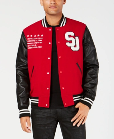 ジャケット・アウター SEAN JOHN BIG LOGO VARSITY JACKET Sean John Men's Varsity Jacket In Red | ModeSens
