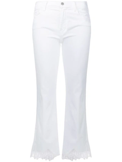 J Brand Selena Crop Bootcut Jeans In White
