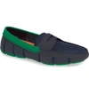 Swims Men's Rubber Penny Loafer Water Shoes, Navy/jolly Green In Navy/ Jolly Green