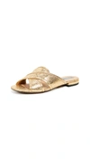 Marc Jacobs Women's Aurora Leather Crisscross Slide Sandals In Gold