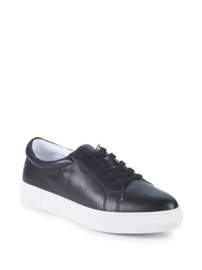 J/slides Lace-up Leather Sneakers In Black