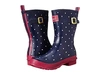 Joules Mid Molly Welly, Navy Spot Rubber