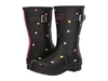 Joules Mid Molly Welly, Black Pop Spot Rubber