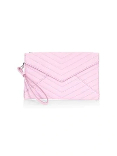 Rebecca Minkoff Leo Quilted Leather Envelope Clutch In Light Orchid