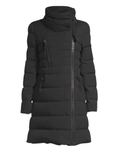 Post Card Katanec Down Fill Quilted Coat In Nero
