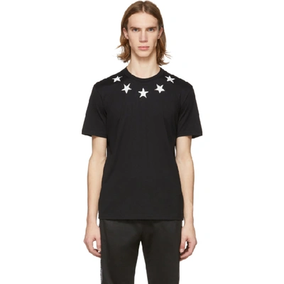 Givenchy Black And White Vintage Stars T-shirt In 001 Black