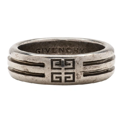 Givenchy Silver 4g Double Row Ring