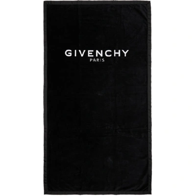 Givenchy Black Embroidered Logo Towel In 001 Black