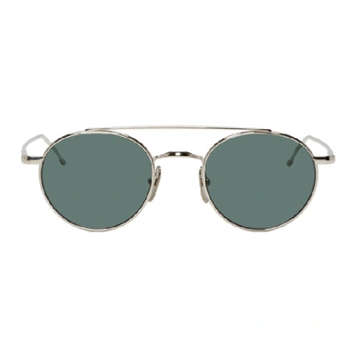 Thom Browne Silver Tb-101 Sunglasses In Slvrdrkgrey