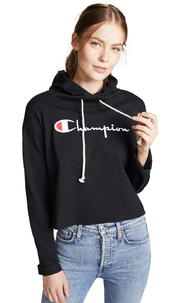 Champion Hoodie Pullover In Black 