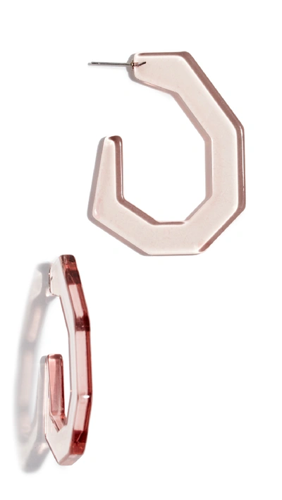 Rachel Comey Baby Factor Hoop Earrings In Clear Pink