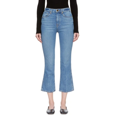 Khaite Blue Benny Crop Flare Jeans In Napa