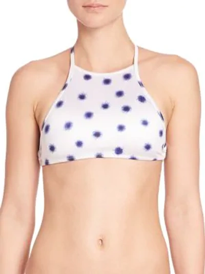 Made By Dawn Women's Coral High-neck Halter Bikini Top In Ink Spot