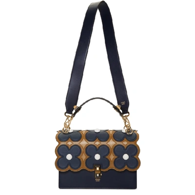 Fendi Kan I Liberty Flower Leather Shoulder Bag - Blue In Multi