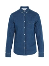 Acne Studios Isherwood Button-down Collar Denim Shirt In Classic Fit Shirt