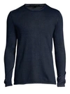 John Varvatos Cotton Crewneck Pullover In Deep Blue