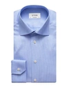 Eton Contemporary-fit Houndstooth Cotton Dress Shirt In Blue