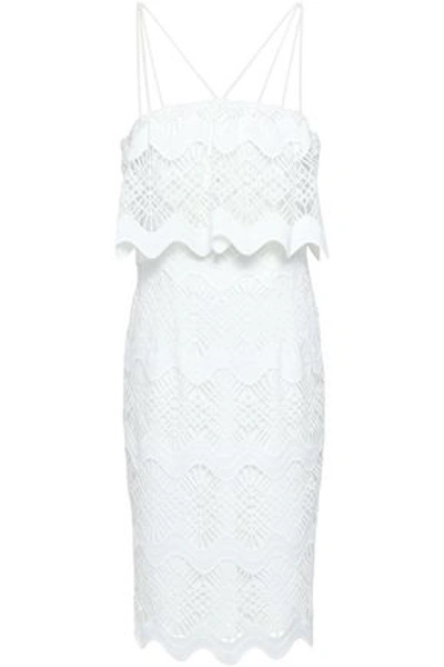 Black Halo Eve By Laurel Berman Black Halo Woman Gwendolyn Scalloped Crochet-knit Dress White