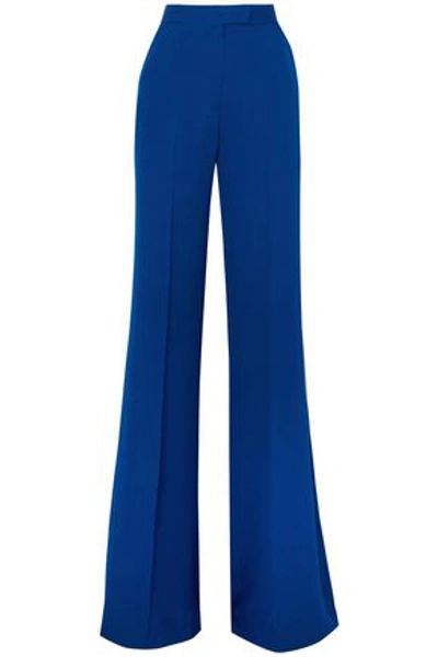 Elie Saab Woman Silk Crepe De Chine Flared Pants Blue
