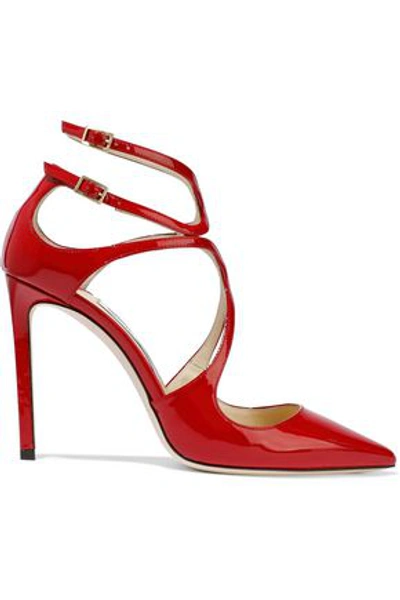Jimmy Choo Lancer 100 Patent-leather Pumps In Red