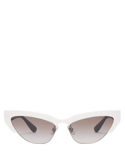 Miu Miu Cat-eye Acetate Sunglasses In White