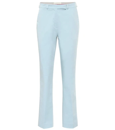 Etro Mid-rise Straight Cotton Pants In Blue