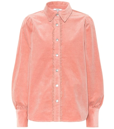 Ganni Corduroy Shirt In Pink