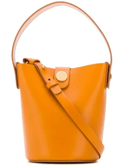 Sophie Hulme Nano Swing Leather Bucket Bag In Orange