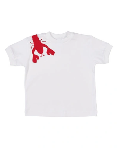 Florence Eiseman Short-sleeve Pima Cotton T-shirt W/ Lobster Applique In White