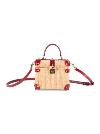 Dolce & Gabbana Women's Dolce Box Wicker Top Handle Bag In Natural