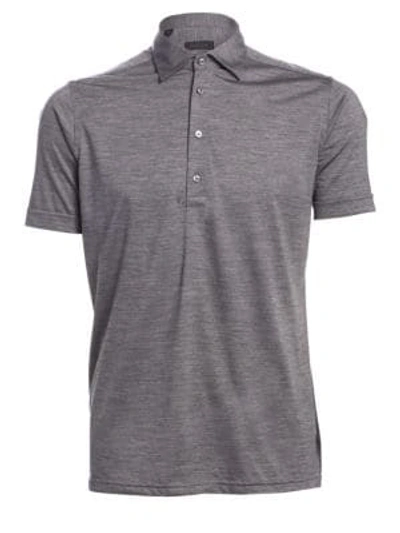 Saks Fifth Avenue Collection Solid Active Polo In Grey