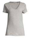 Skin Easy V-neck Tee In Heather Grey