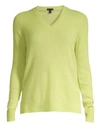 Saks Fifth Avenue Collection Featherweight Cashmere V-neck Sweater In Lemongrass