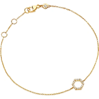Astley Clarke Varro Honeycomb Diamond And Yellow-gold Bracelet In Nero