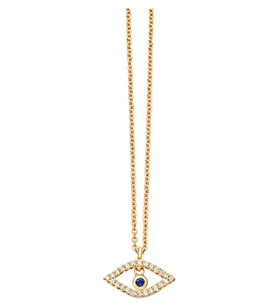 Astley Clarke Evil Eye 14ct Yellow Gold, Sapphire And Diamond Pendant
