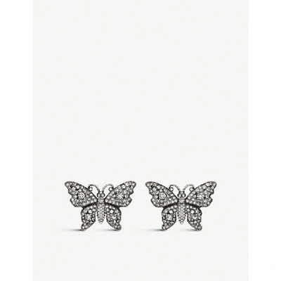 Gucci Butterfly Crystal Embellished Earrings