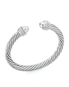 David Yurman 7mm Cable Bracelet With Diamonds & Semiprecious Stones In Black/silver