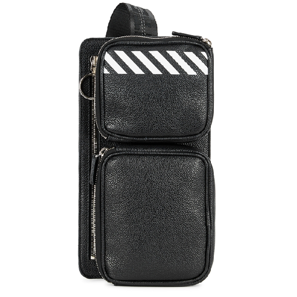 Off-white Diag Black Leather Belt Bag | ModeSens