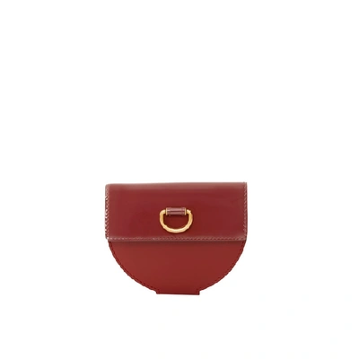 Burberry D-ring Detail Patent Leather Coin Case In Red