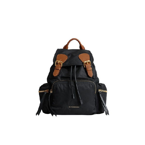 the medium rucksack in technical nylon and leather