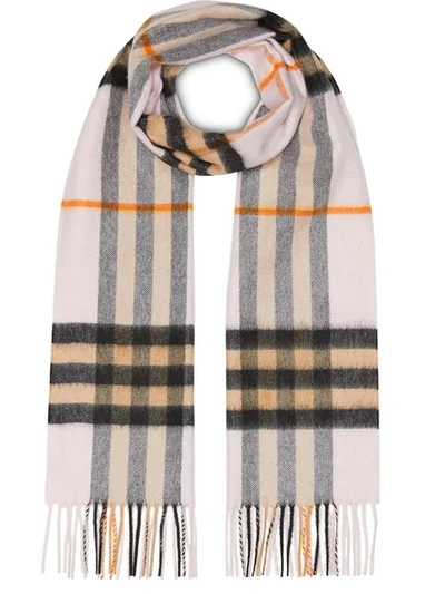 Burberry The Classic Cashmere Scarf In Check In Neutrals