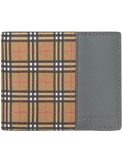 Burberry Small Scale Check International Bifold Wallet In Yellow