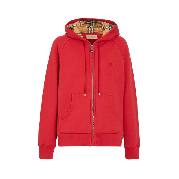 check detail jersey hooded top