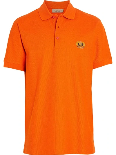 Burberry Archive Logo Cotton Pique Polo Shirt In Orange