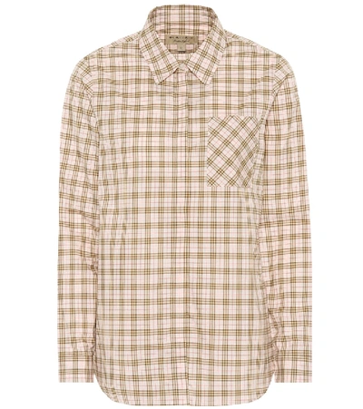 Burberry Checked Cotton Shirt In Pink