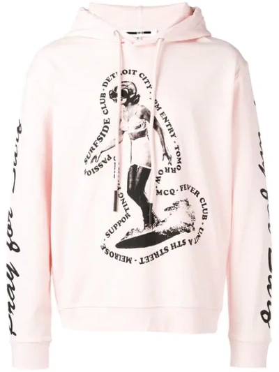 Mcq By Alexander Mcqueen Mcq Alexander Mcqueen Big Graphic Hooded Sweatshirt In Pink