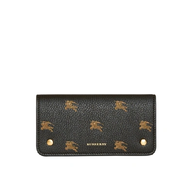 Burberry Ekd Leather Phone Wallet In Black