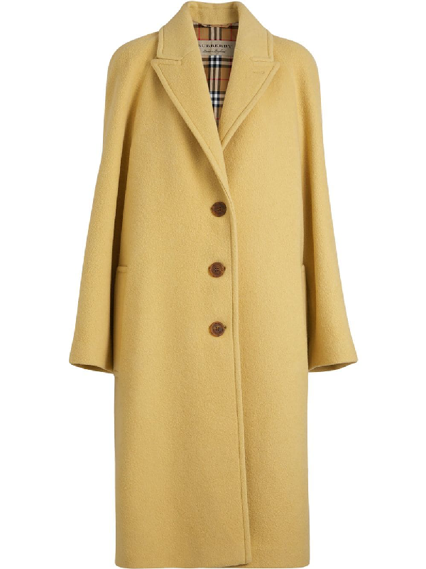 Burberry Eleganter Mantel Aus Wolle In Yellow | ModeSens